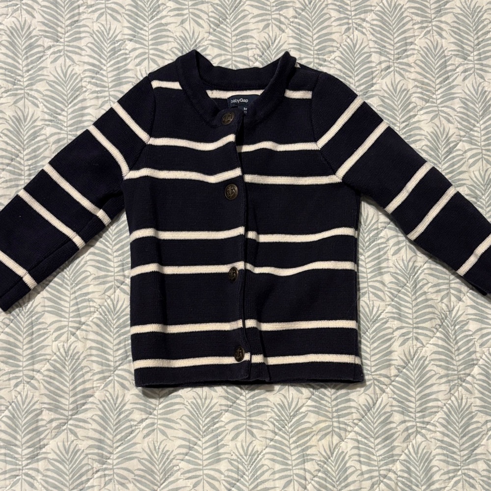 GAP Navy and White Striped Kids Sweater